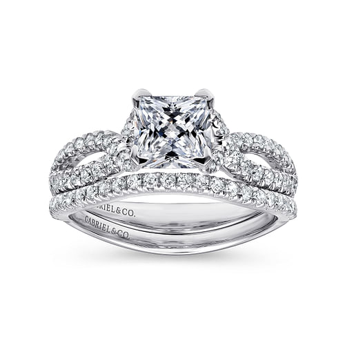 Peyton - 14K White Gold Princess Cut Diamond Engagement Ring - 0.3 ct - Shot 4