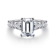 Piper - 14K White Gold Emerald Cut Diamond Engagement Ring