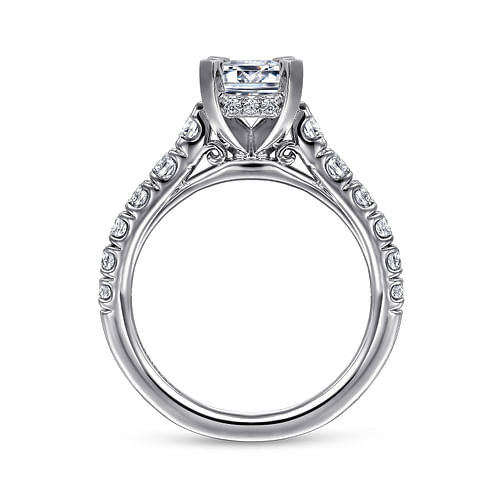 Piper - 14K White Gold Emerald Cut Diamond Engagement Ring - 0.78 ct - Shot 2