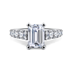 Piper - 14K White Gold Emerald Cut Diamond Engagement Ring