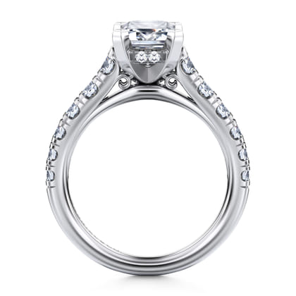 Piper - 14K White Gold Emerald Cut Diamond Engagement Ring