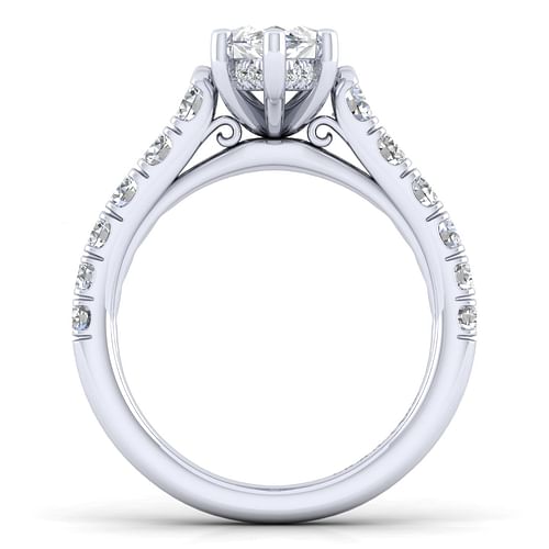 Piper - 14K White Gold Marquise Shape Diamond Engagement Ring - 0.77 ct - Shot 2