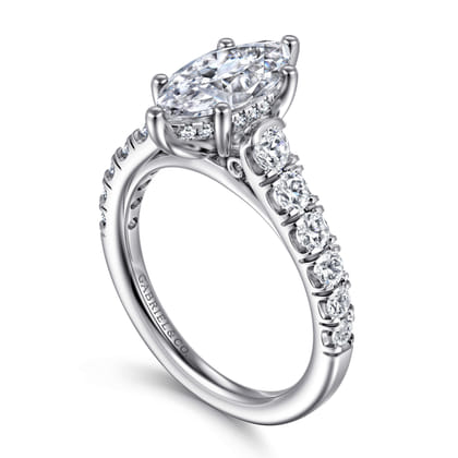 Piper - 14K White Gold Marquise Shape Diamond Engagement Ring