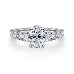 Piper - 14K White Gold Oval Diamond Engagement Ring