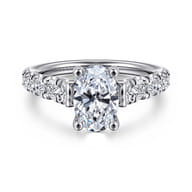 Piper - 14K White Gold Oval Diamond Engagement Ring