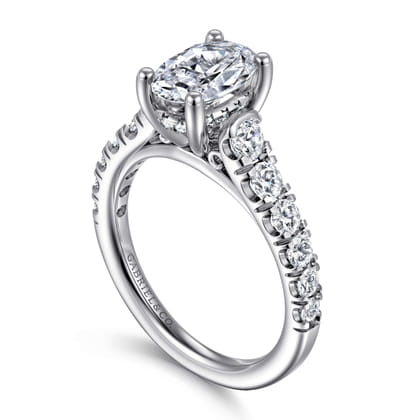 Piper - 14K White Gold Oval Diamond Engagement Ring