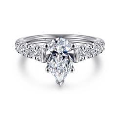 Piper - 14K White Gold Pear Shape Diamond Engagement Ring