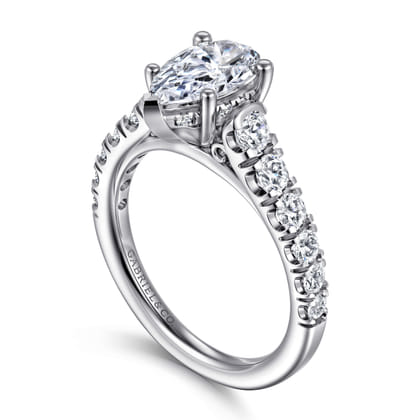 Piper - 14K White Gold Pear Shape Diamond Engagement Ring