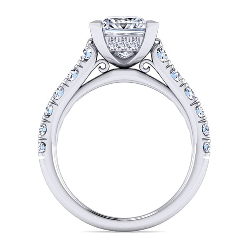 Piper - 14K White Gold Princess Cut Diamond Engagement Ring - 0.77 ct - Shot 2