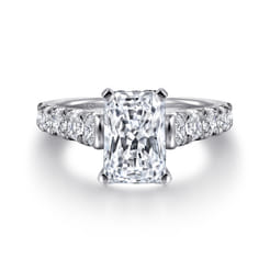 Piper - 14K White Gold Rectangular Radiant Cut Diamond Engagement Ring