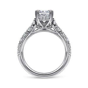 Piper - 14K White Gold Rectangular Radiant Cut Diamond Engagement Ring