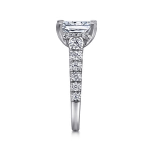 Piper - 14K White Gold Rectangular Radiant Cut Diamond Engagement Ring