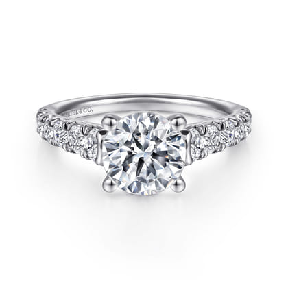 Piper - 14K White Gold Round Diamond Engagement Ring