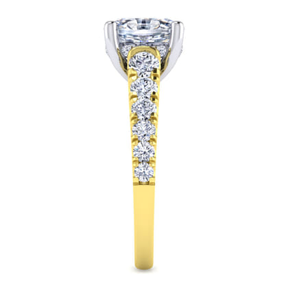 Piper - 14K White-Yellow Gold Oval Diamond Engagement Ring