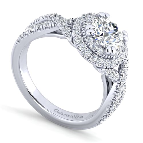 Pippa - 14K White Gold Round Diamond Engagement Ring - 0.6 ct - Shot 3