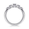 Curved Wedding Ring in Platinum with Round Natural Diamond at Gabriel & Co.