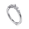 Curved Wedding Ring in Platinum with Round Natural Diamond at Gabriel & Co.