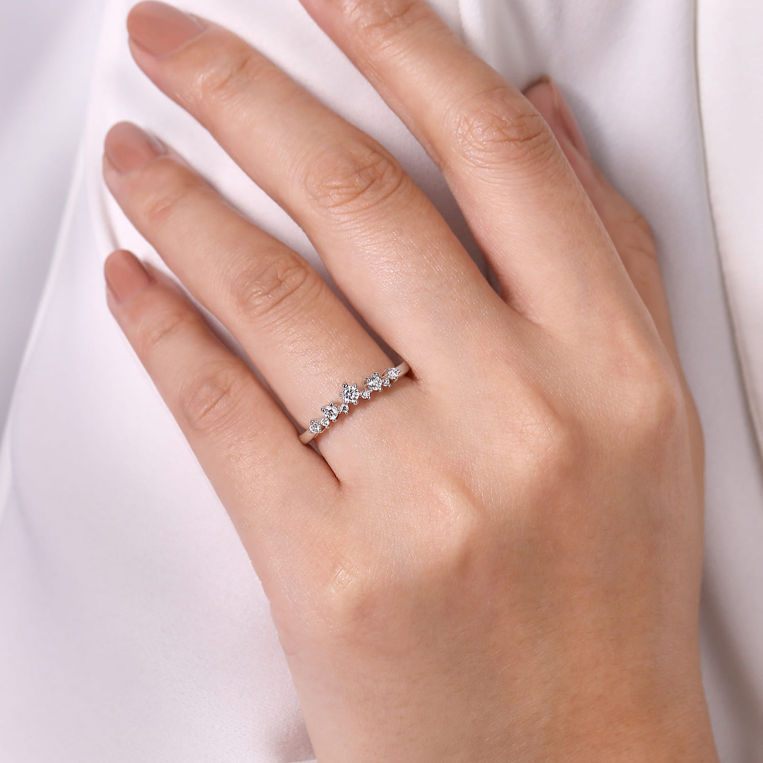 Platinum Curved Diamond Anniversary Band