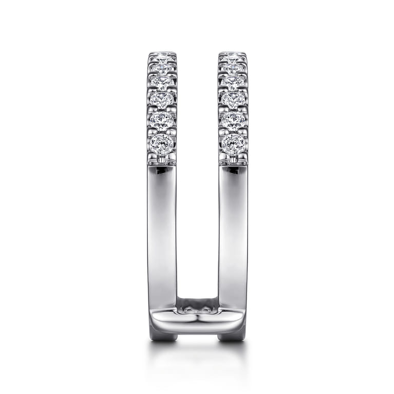 Enhancer Wedding Ring in Platinum with Round Natural Diamond at Gabriel & Co. - Shot 4