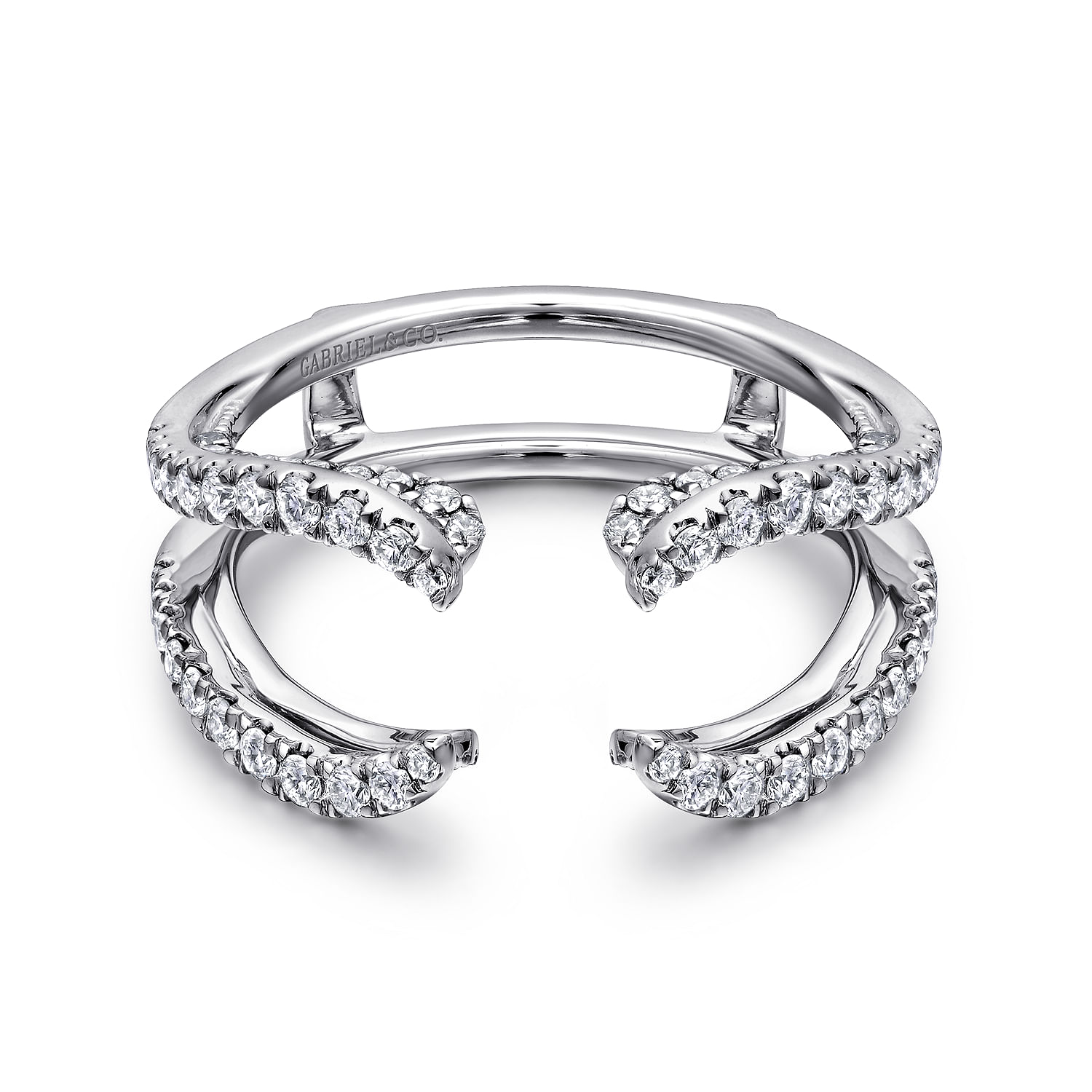 Platinum French Pave Set Diamond Ring Enhancer