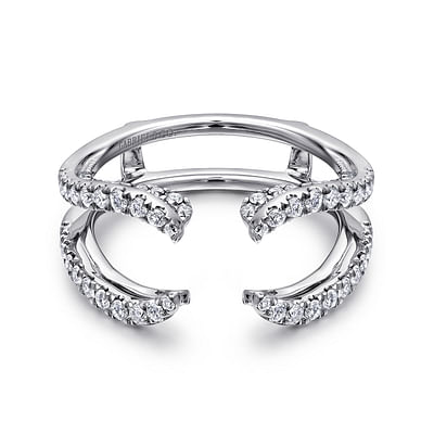 Platinum French Pave Set Diamond Ring Enhancer
