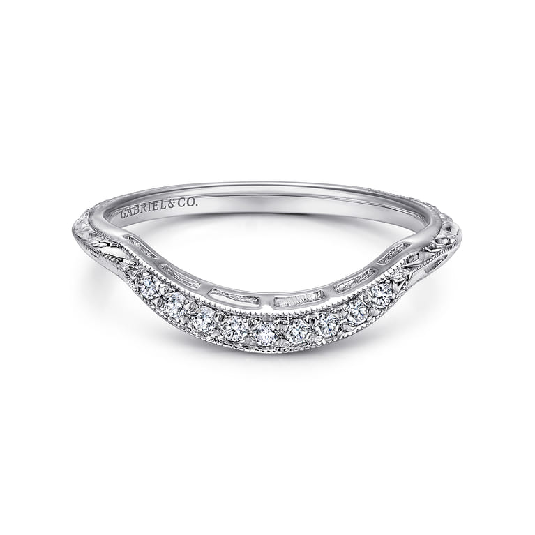 Platinum  Matching Wedding Band - 0.09 ct - Shot 1