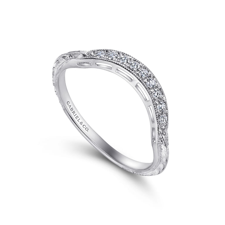 Platinum  Matching Wedding Band - 0.09 ct - Shot 3