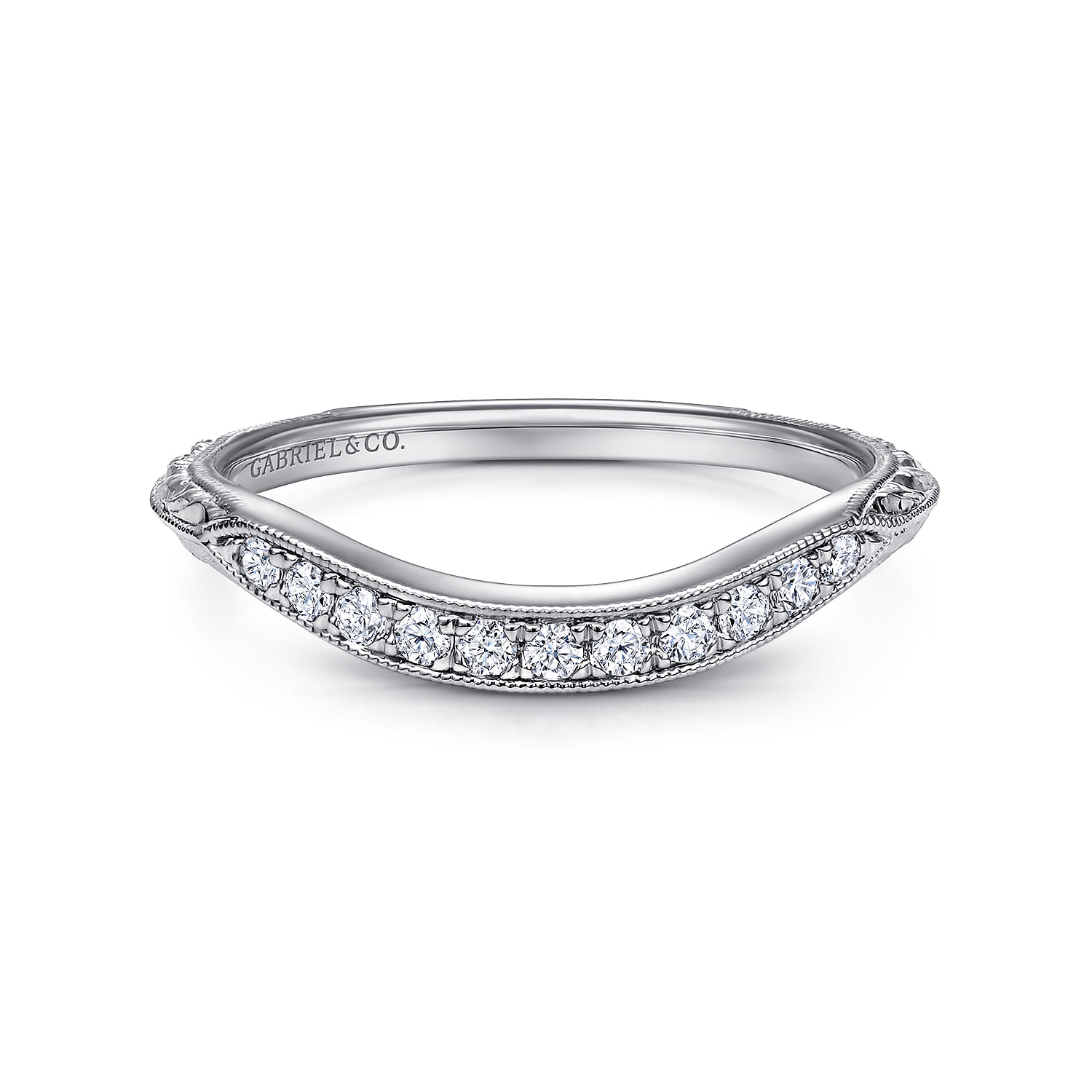 Platinum  Matching Wedding Band - 0.13 ct - Shot 1