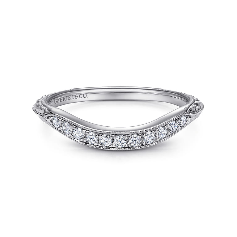 Platinum  Matching Wedding Band - 0.13 ct - Shot 1
