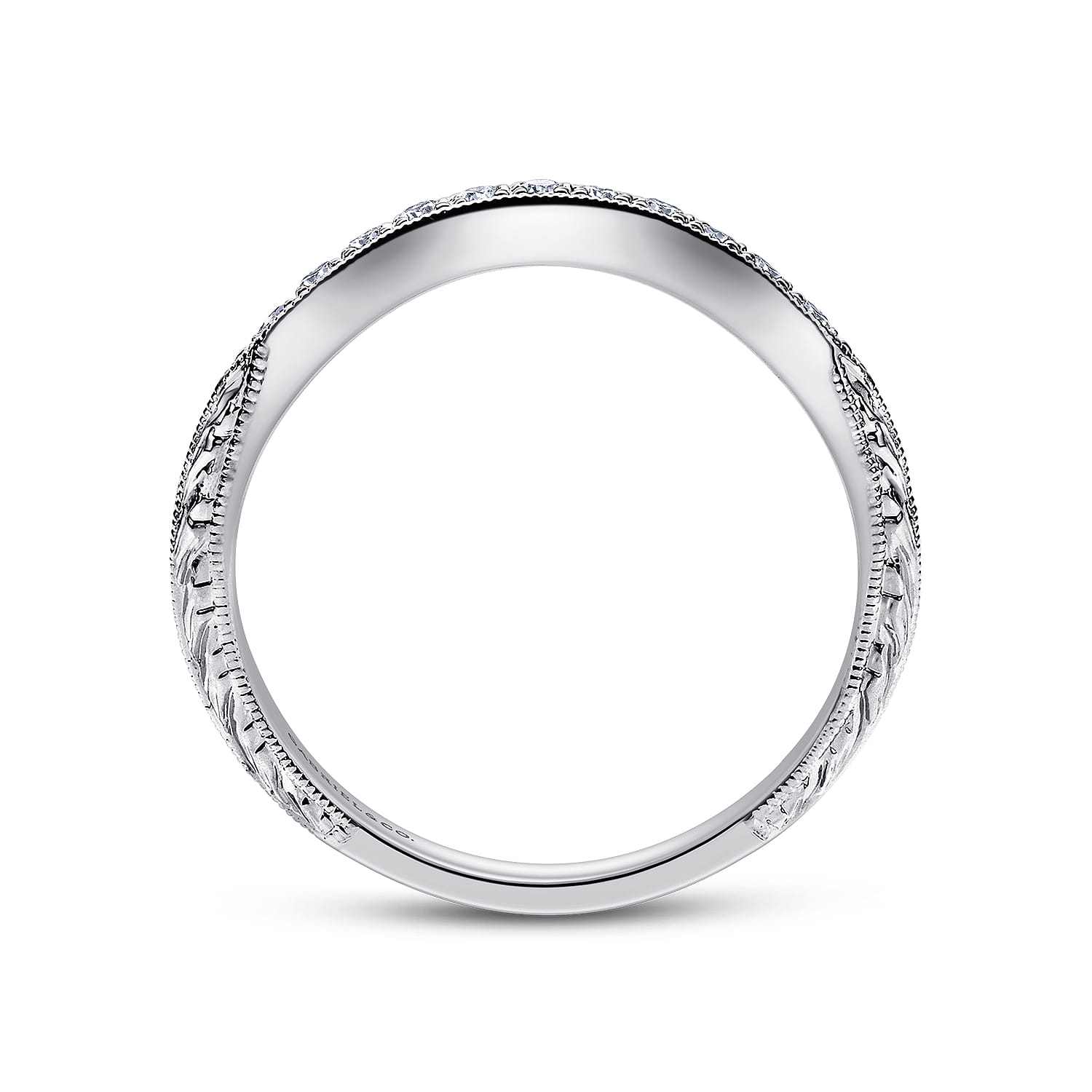 Platinum  Matching Wedding Band - 0.13 ct - Shot 2