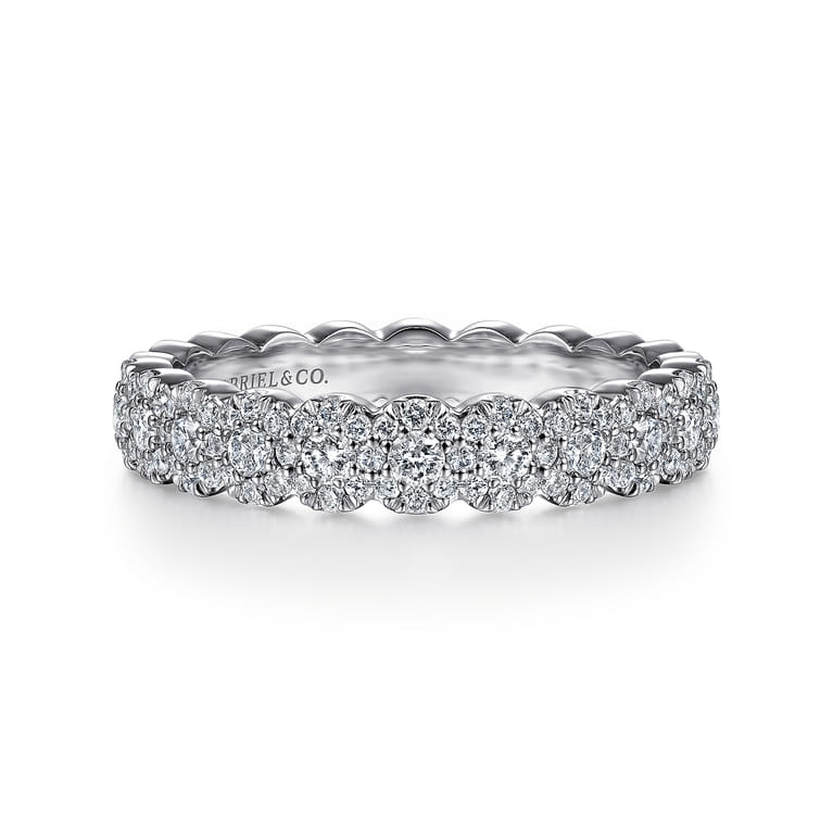 Fancy Wedding Ring in Platinum with Round Natural Diamond at Gabriel & Co. - Shot 1