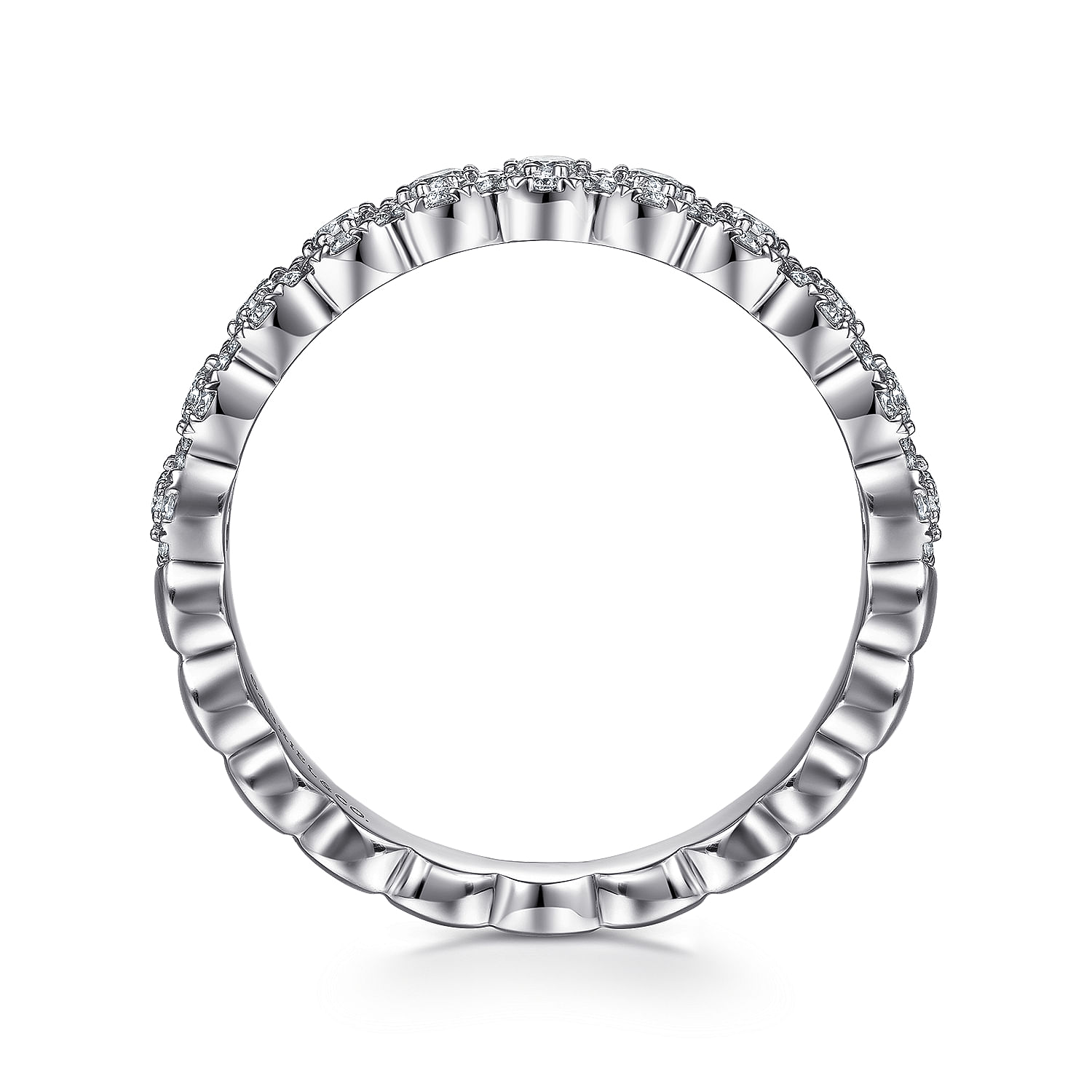 Platinum Round Diamond Halo Anniversary Band