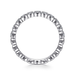 Platinum Round Diamond Halo Anniversary Band