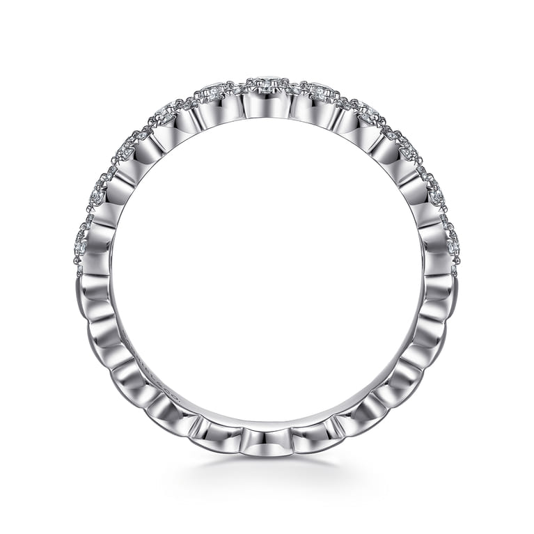 Fancy Wedding Ring in Platinum with Round Natural Diamond at Gabriel & Co. - Shot 2