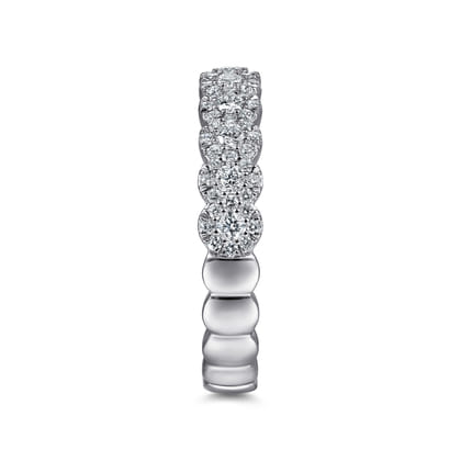 Platinum Round Diamond Halo Anniversary Band