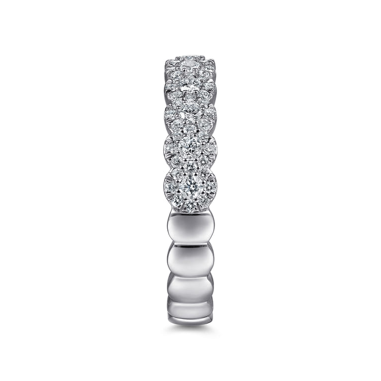 Fancy Wedding Ring in Platinum with Round Natural Diamond at Gabriel & Co. - Shot 4