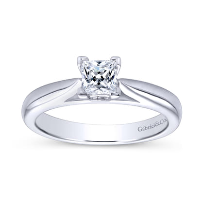 Polly - Platinum Princess Cut Diamond Engagement Ring