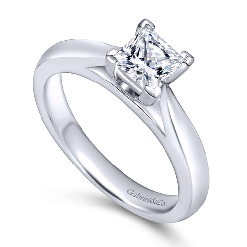 Polly - Platinum Princess Cut Diamond Engagement Ring - 0.02 ct - Shot 3