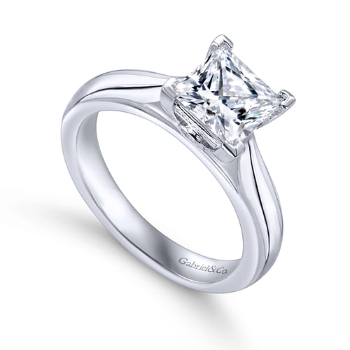 Polly - Platinum Princess Cut Diamond Engagement Ring - 0.03 ct - Shot 3
