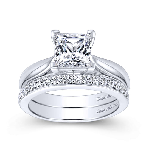 Polly - Platinum Princess Cut Diamond Engagement Ring - 0.03 ct - Shot 4