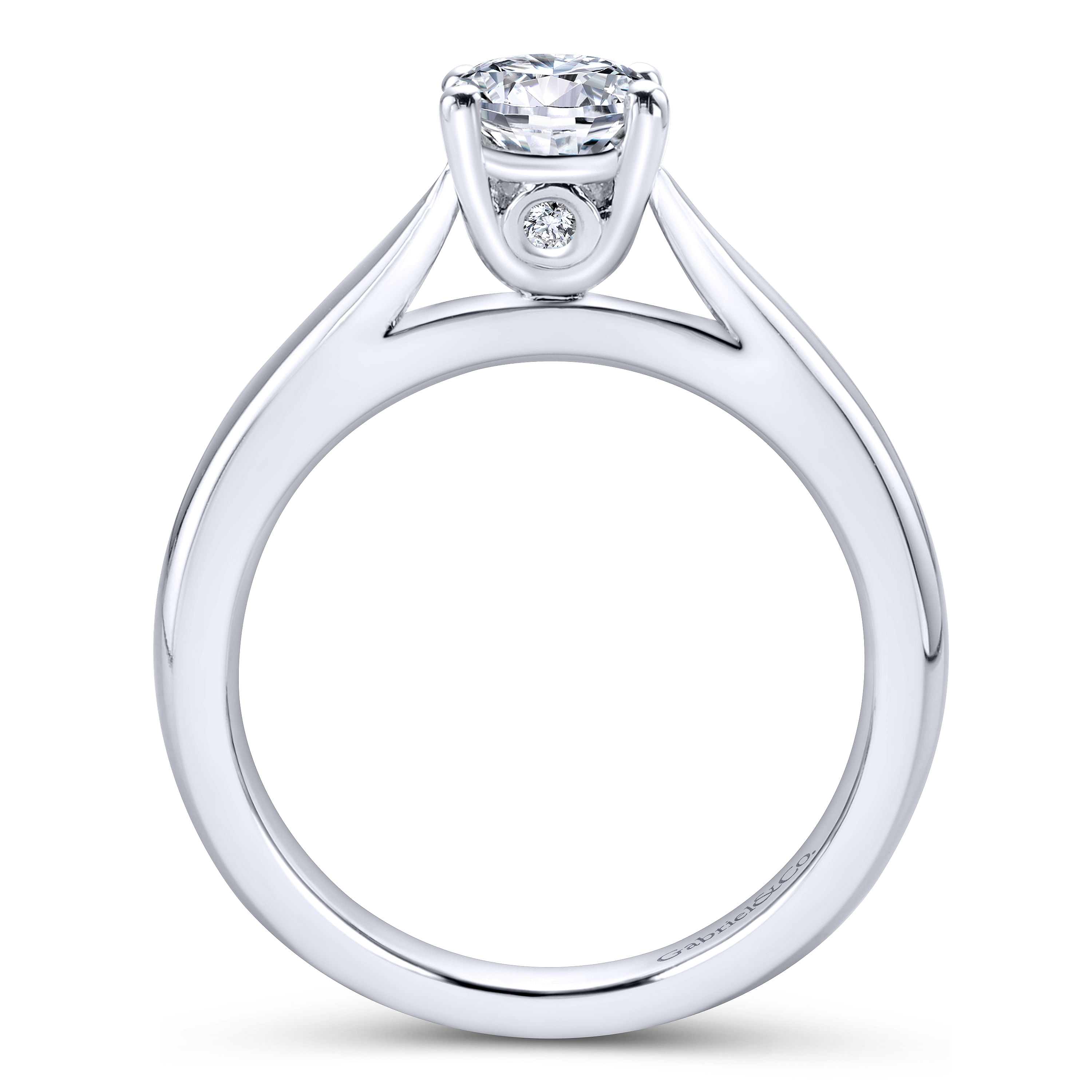 Polly - Platinum Round Diamond Engagement Ring - 0.02 ct - Shot 2