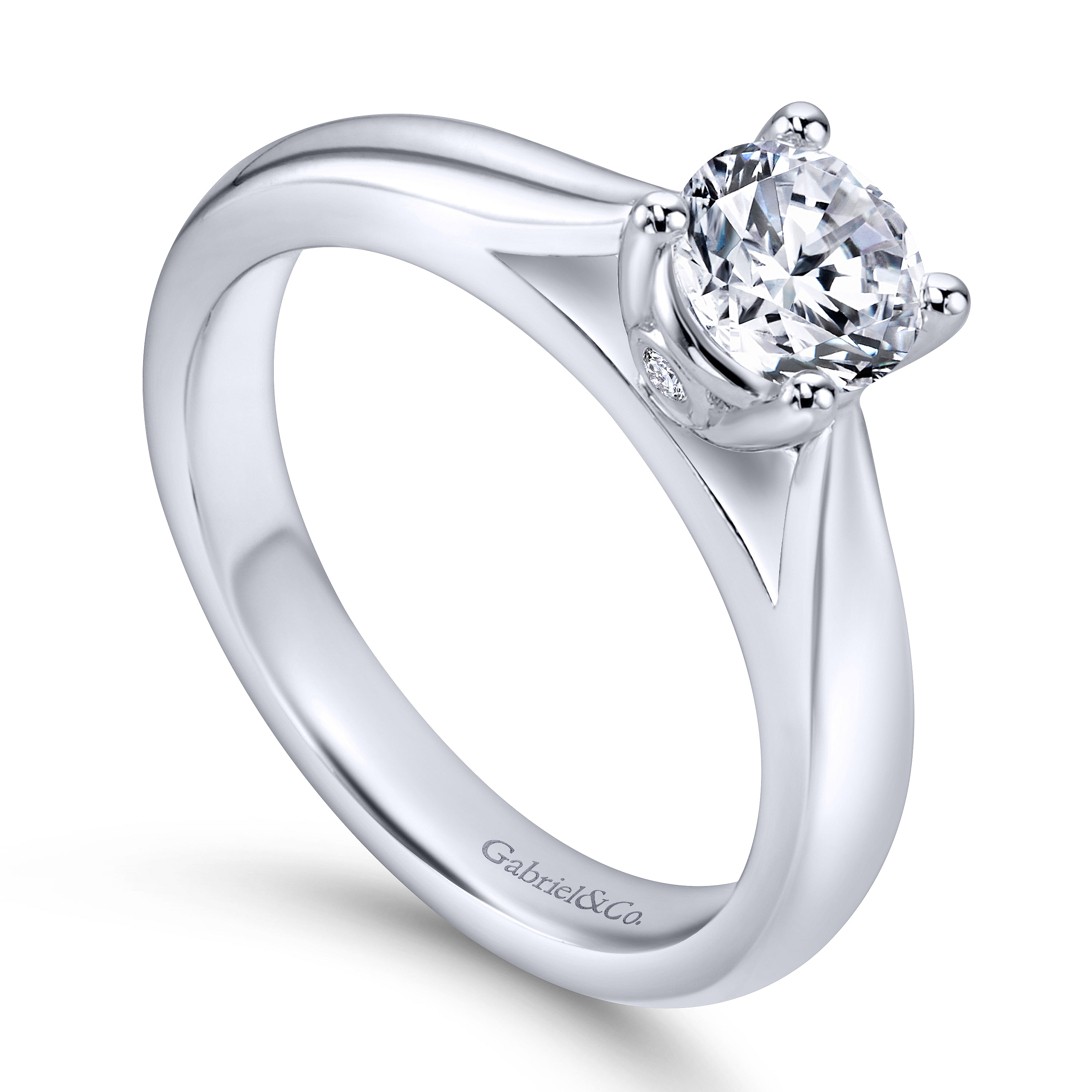 Polly - Platinum Round Diamond Engagement Ring - 0.02 ct - Shot 3
