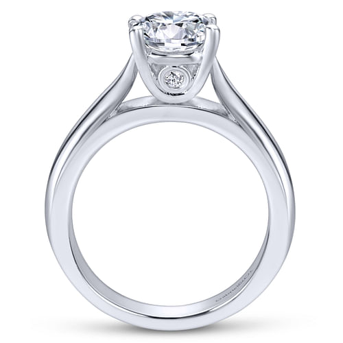 Polly - Platinum Round Diamond Engagement Ring - 0.03 ct - Shot 2