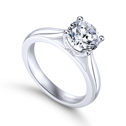 Polly - Platinum Round Diamond Engagement Ring - 0.03 ct - Shot 3