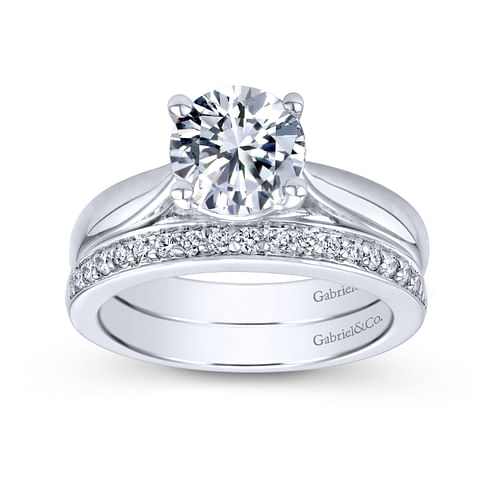 Polly - Platinum Round Diamond Engagement Ring - 0.03 ct - Shot 4