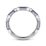 Fancy Wedding Ring in 14k White Gold with Baguette Sapphire at Gabriel & Co.