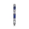 Fancy Wedding Ring in 14k White Gold with Baguette Sapphire at Gabriel & Co.