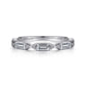 Fancy Wedding Ring in 14k White Gold with Baguette Natural Diamond at Gabriel & Co.