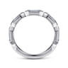 Fancy Wedding Ring in 14k White Gold with Baguette Natural Diamond at Gabriel & Co.