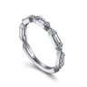 Fancy Wedding Ring in 14k White Gold with Baguette Natural Diamond at Gabriel & Co.